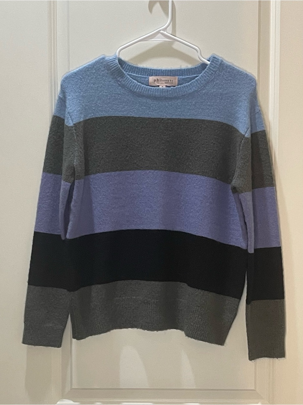 Philosophy Soft Oversized Striped Crewneck Sweater S